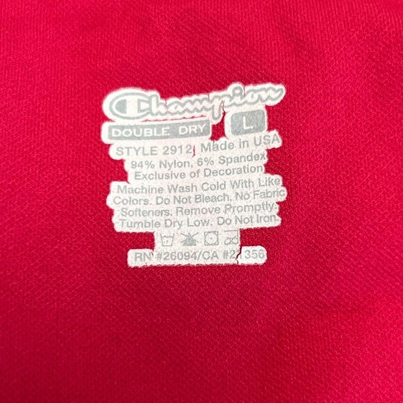 VTG Champion Double Dri Womans Large Stretch Red Striped Tee Tank Top w/ Bra USA - Picture 4 of 10